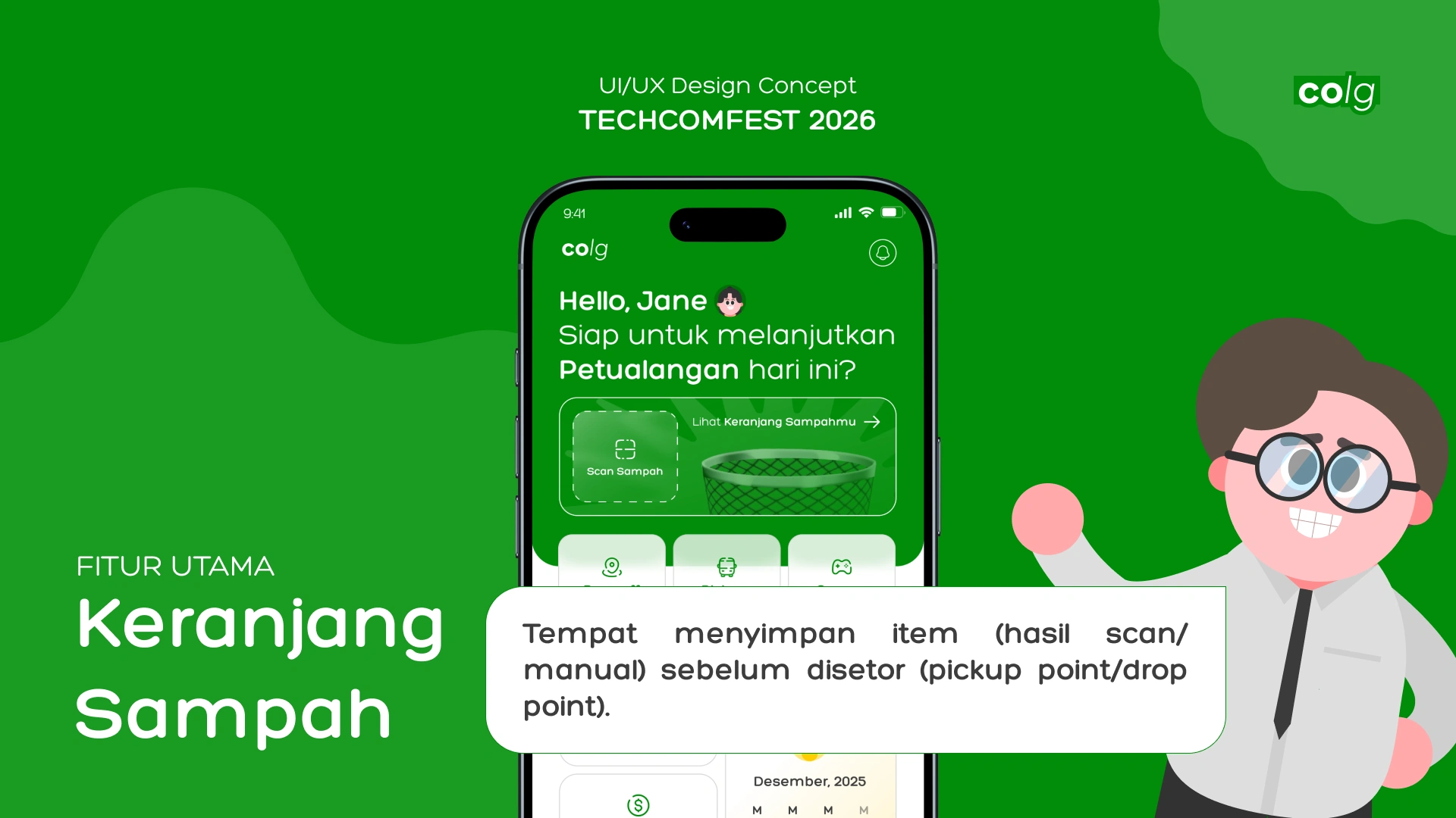User app home screen showing the Smart Basket feature